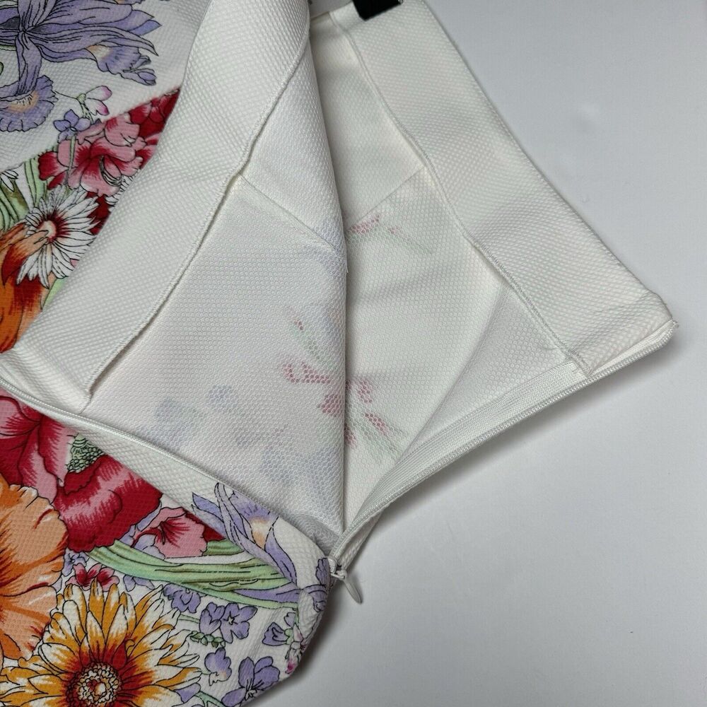 Renato Nucci Cropped Pants Womens Large White Textured Floral Made in France - Picture 8 of 14